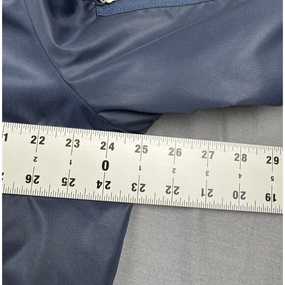 Vintage Sears Work Leisure 70s Fur Collar Bomber Flight Jacket Mens Large Blue - Picture 8 of 9